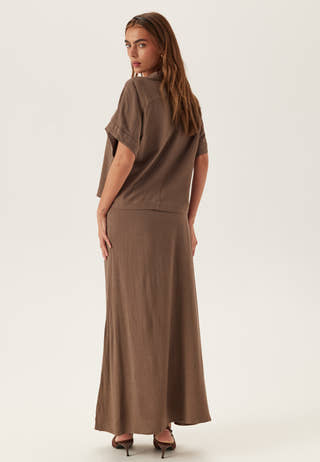 Slfviva Hw Ankle Linen Blend Skirt