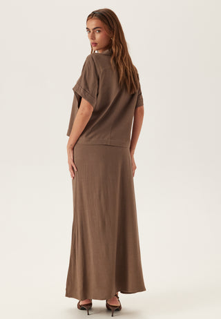 Slfviva Hw Ankle Linen Blend Skirt