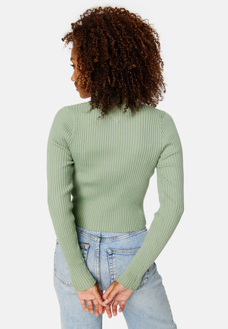 Badge Zip Trhu Sweater