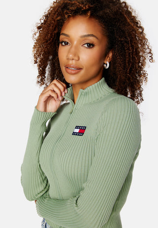 Badge Zip Trhu Sweater