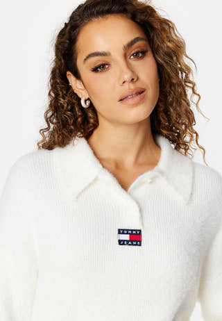 Crop Furry Polo Sweater