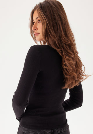 Tjw Slim Pointelle Rib Tee Ls