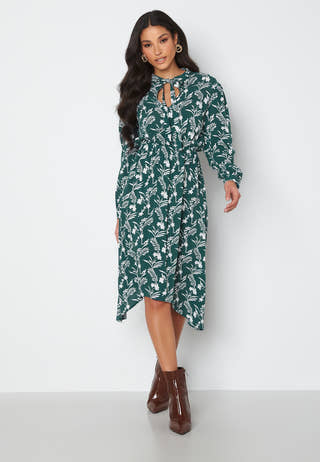 L/S String Printed Dress