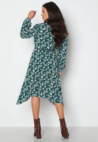 L/S String Printed Dress