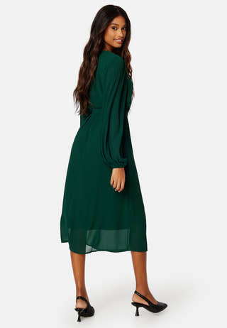 Bailey L/S V-neck Calf Dress