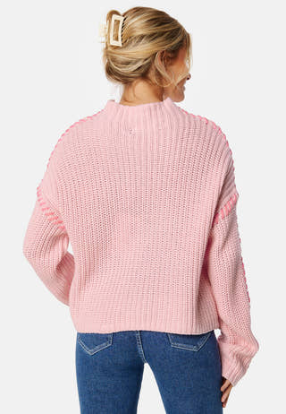 Cream LS Funnelneck Pullover