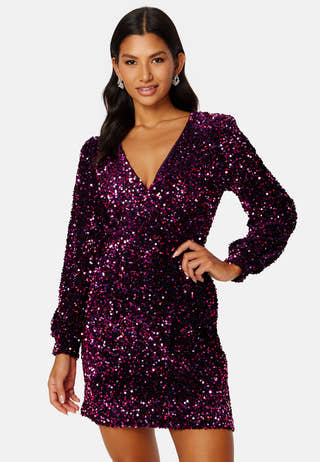 Fame L/S V-Neck Dress