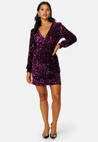 Fame L/S V-Neck Dress