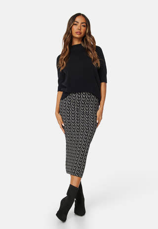 Gold Needle Art 7/8 Pencil Skirt