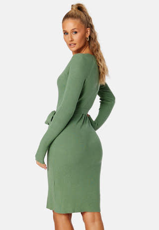 Gold Rib Belt Dress