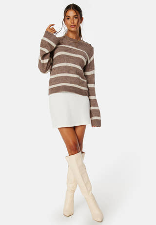 Lefile LS O-neck Button Pullover