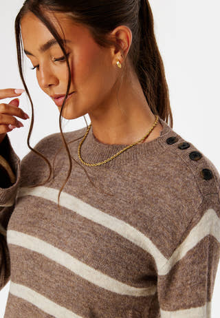 Lefile LS O-neck Button Pullover