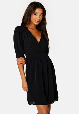 Lyla 2/4 V-Neck Smock Short Dress