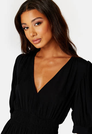 Lyla 2/4 V-Neck Smock Short Dress
