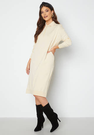 Saba LS Collar Below Knee Dress