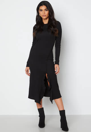 Sie L/S Detail Calf Dress