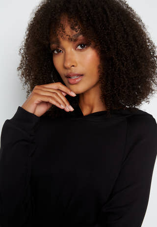 Silky L/S Slit Dress
