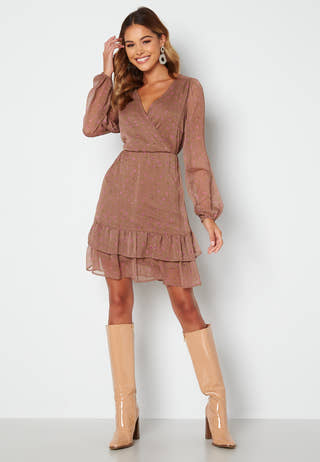Ulla L/S Short Wrap Dress