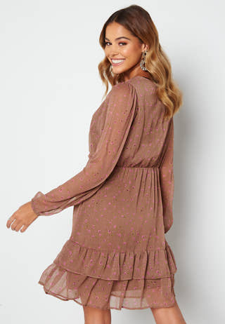 Ulla L/S Short Wrap Dress
