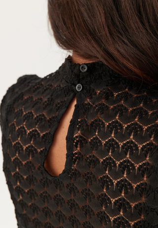 Vmbecca Ls High Neck Lace Top