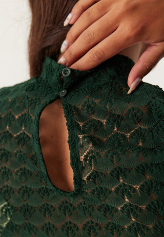 Vmbecca Ls High Neck Lace Top