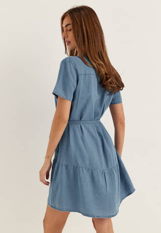 Vmfleur Ss Short Belt Tencel Dress
