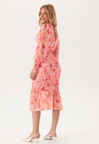 Vmflora Ls V-neck Calf Dress