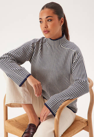 Vmgold Ls Highneck Pinstripe P