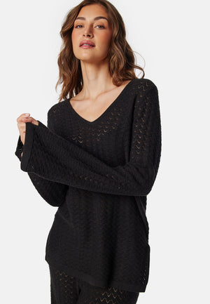 Vmiberia Ls V-neck Long Knit B