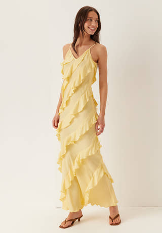Vmicelyn Sl Ruffle Maxi Dress