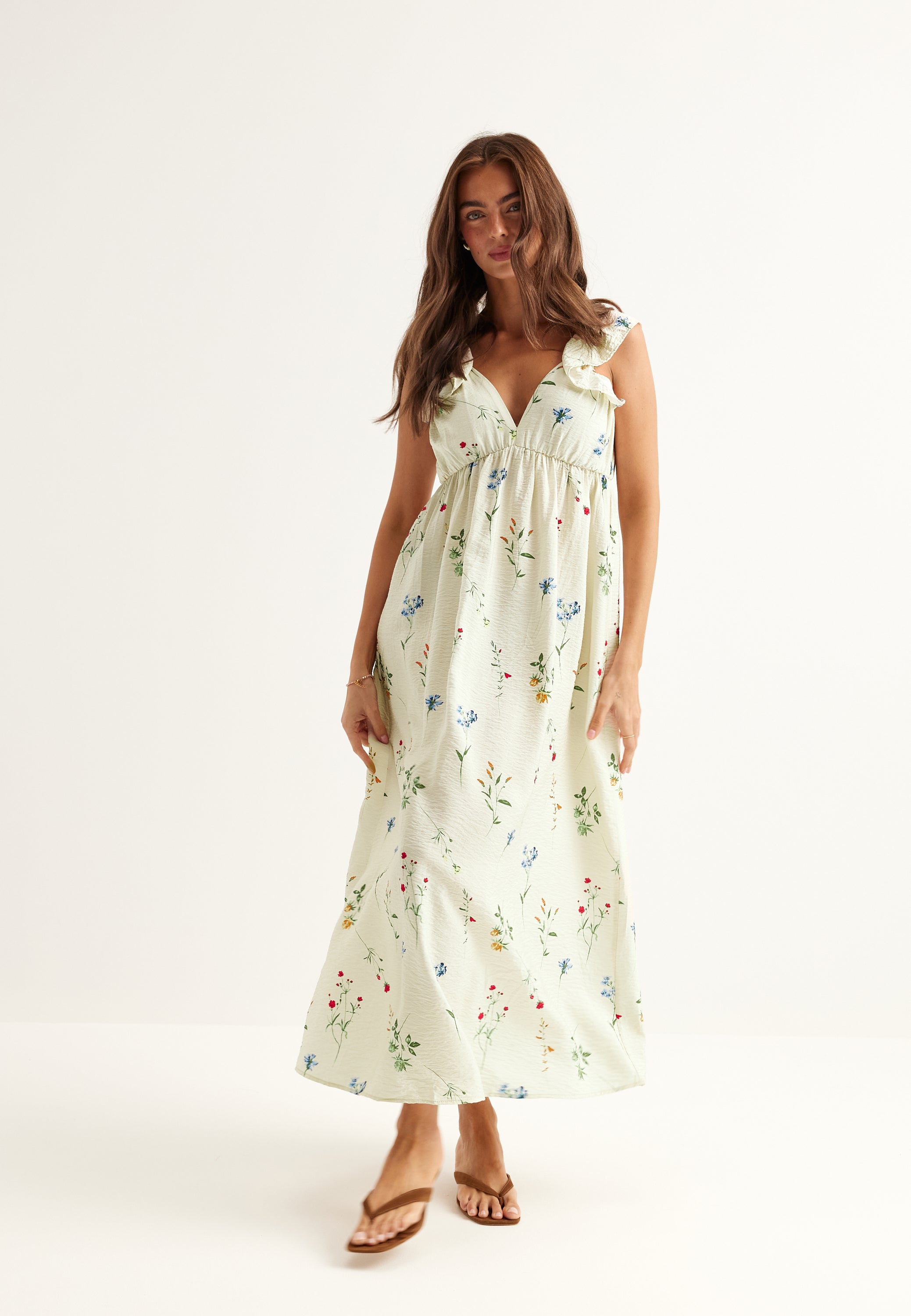 vero moda morning midi dress Vero Moda - Ruched Bust Detail Cami Midi Dress - Women - Viscose - L