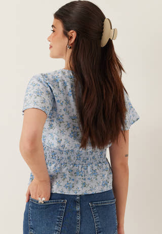 Vmjosie Ss V-neck Short Smock Top