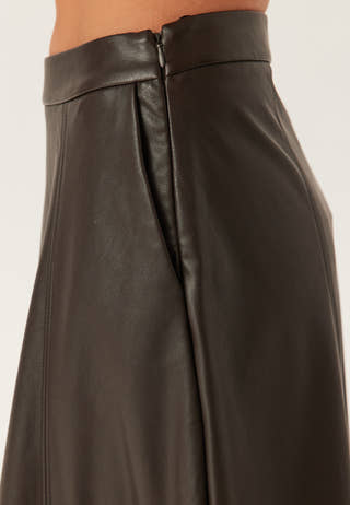 Vmolive Hw Coated Ankle Skirt