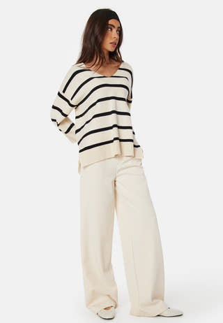 Vmsaba 3/4 V-neck Stripe Pullover