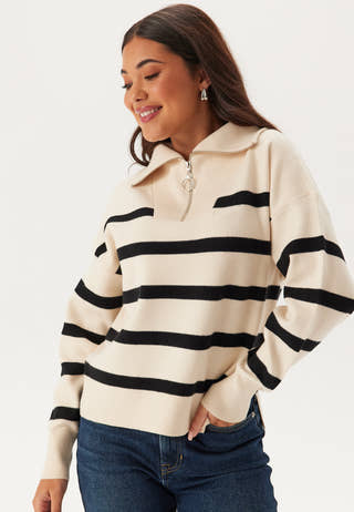 Vmsaba Stripe Ls Highneck Blouse