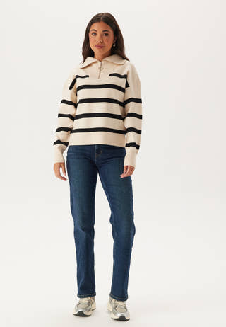 Vmsaba Stripe Ls Highneck Blouse
