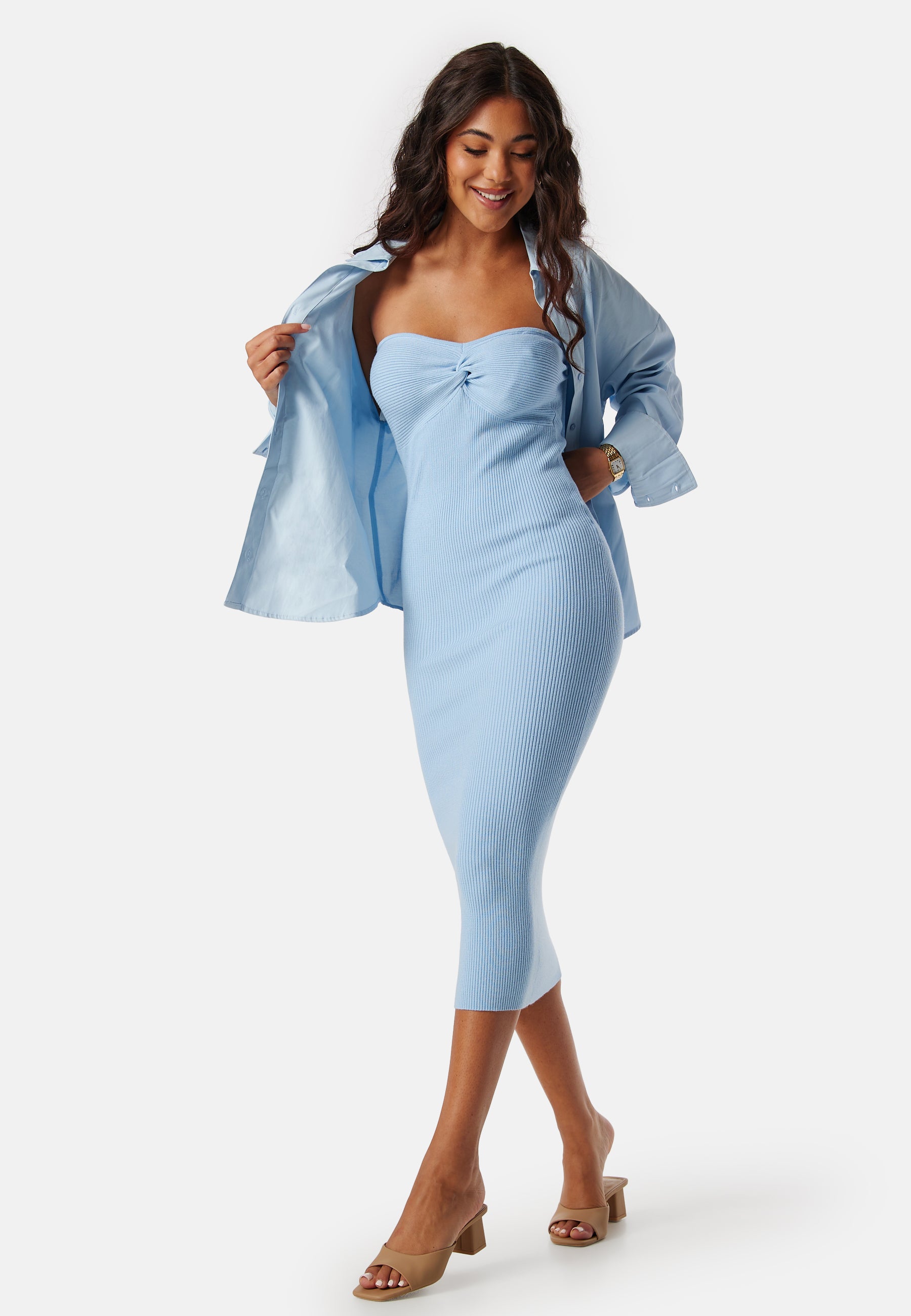 Vero moda Vmsayaka tube calf knit dress campaign-outlet Blue Vero moda Vmsayaka tube calf knit dress campaign-outlet Blue