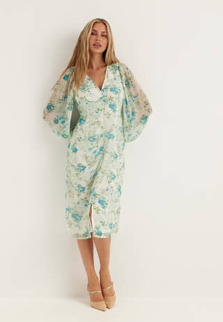 Vmsmilla Ls V-neck Calf Dress