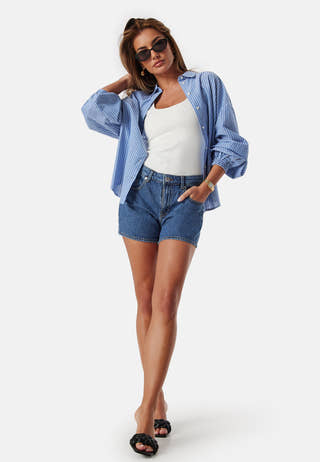 Vmtess mid rise short denim shorts