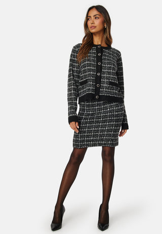 Viaudrey Check L/S Knit Cardigan