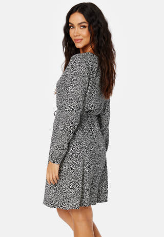 Fini V-neck L/S Short Dress/Su