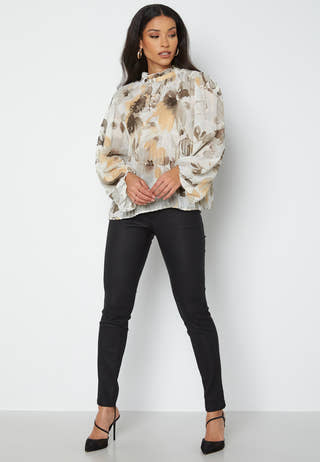Jamin Highneck L/S Plisse Top