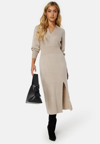 Marla L/S Collar Long Knit Dress