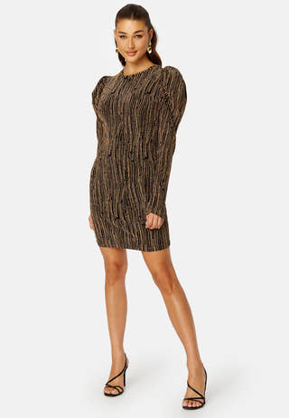 Maze Glitter L/S Short Dress