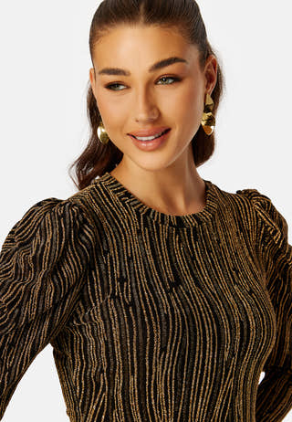 Maze Glitter L/S Short Dress