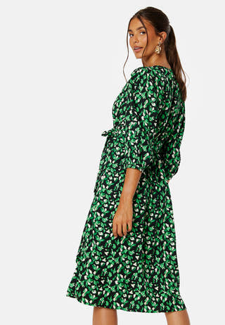 Meda Bri V-neck 3/4 Mid Calf Dress/SU
