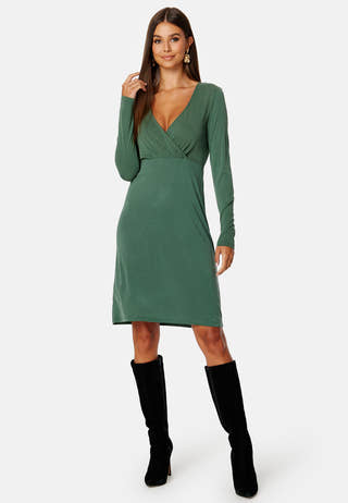 Modala L/S Wrap Midi Dress/SU