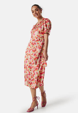 Naria S/S Wrap Midi Dress