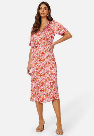 Naria S/S Wrap Midi Dress