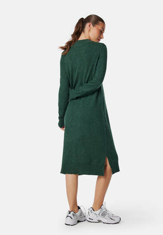 Viril Crew Neck Midi Dress
